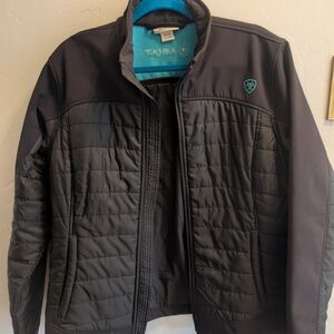 Ariat Black Puffer Jacket with Quilted Design and Stand-Up Collar